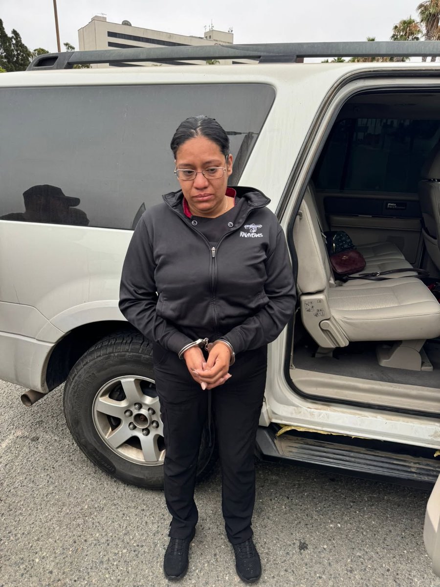 USBPChiefELC's tweet image. A warrant gave us a window of opportunity.
This illegal alien refused to surrender, forcing Border Patrol Agents to shatter vehicle windows to arrest her.
In 2019, she was convicted of vandalism in the L.A. area. Now she'll be deported.
Still in L.A., still making arrests.