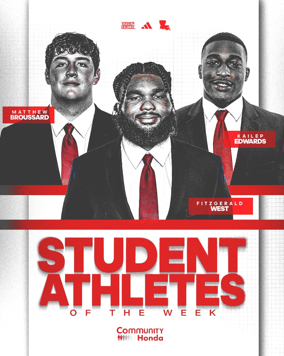 📓😤

This week's <a href="/CommunityHonda/">Community Honda</a> Student Athletes of the Week! 

#cULture | #GeauxCajuns