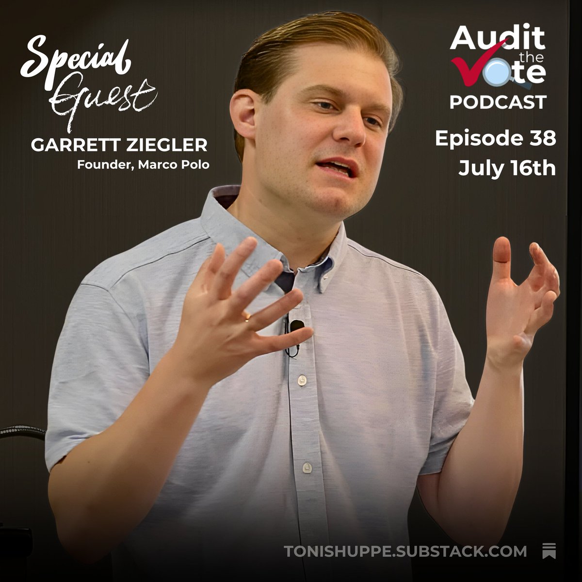 Audit The Vote (@auditthevotepa) on Twitter photo WEDNESDAY on the Audit The Vote Podcast 🎙️
<a href="/GarrettZxcvi/">Garrett Ziegler</a> Ziegler (Marco Polo founder)
The man who released the full Hunter Biden laptop report. 💻🔥
💣 Whistleblowers
💣 Government receipts
💣 No spin. Just truth.
🕘 9PM ET
🎥 Watch here: youtube.com/@auditthevotepa WEDNESDAY on the Audit The Vote Podcast 🎙️
<a href="/GarrettZxcvi/">Garrett Ziegler</a> Ziegler (Marco Polo founder)
The man who released the full Hunter Biden laptop report. 💻🔥
💣 Whistleblowers
💣 Government receipts
💣 No spin. Just truth.
🕘 9PM ET
🎥 Watch here: youtube.com/@auditthevotepa