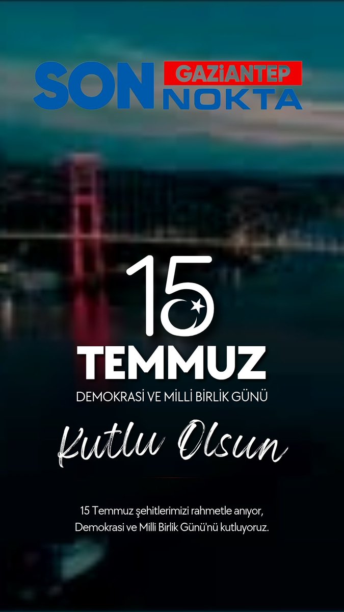 🇹🇷 15 Temmuz Demokrasi ve Milli Birlik Günü'nün 9. yıl dönümünde şehitlerimize Allah'tan rahmet diliyor, gazilerimize minnetlerimizi sunuyoruz.