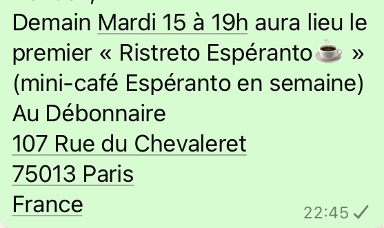 LaPafklik's tweet photo. Morgaux en #Parizo #Esperanto https://t.co/E3HR1Pry57