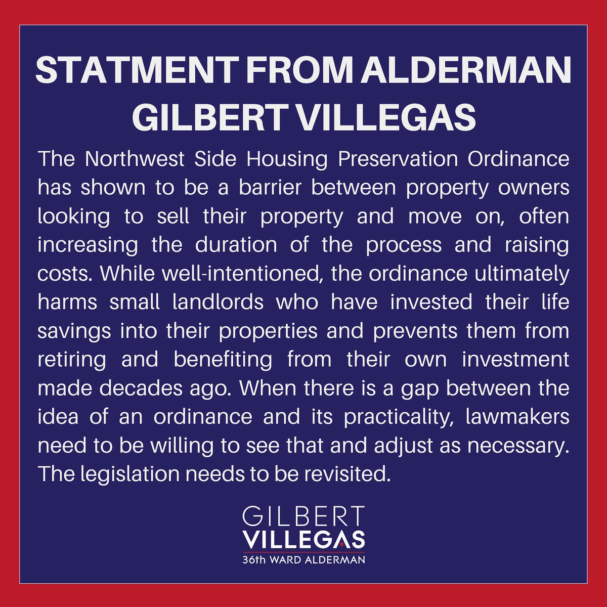 gilbert36ward's tweet image. The Northwest Side Housing Preservation Ordinance has shown to be a barrier between property owners looking to sell their property and move on, often increasing the duration of the process and raising costs. While well-intentioned, the ordinance ultimately harms small landlords…