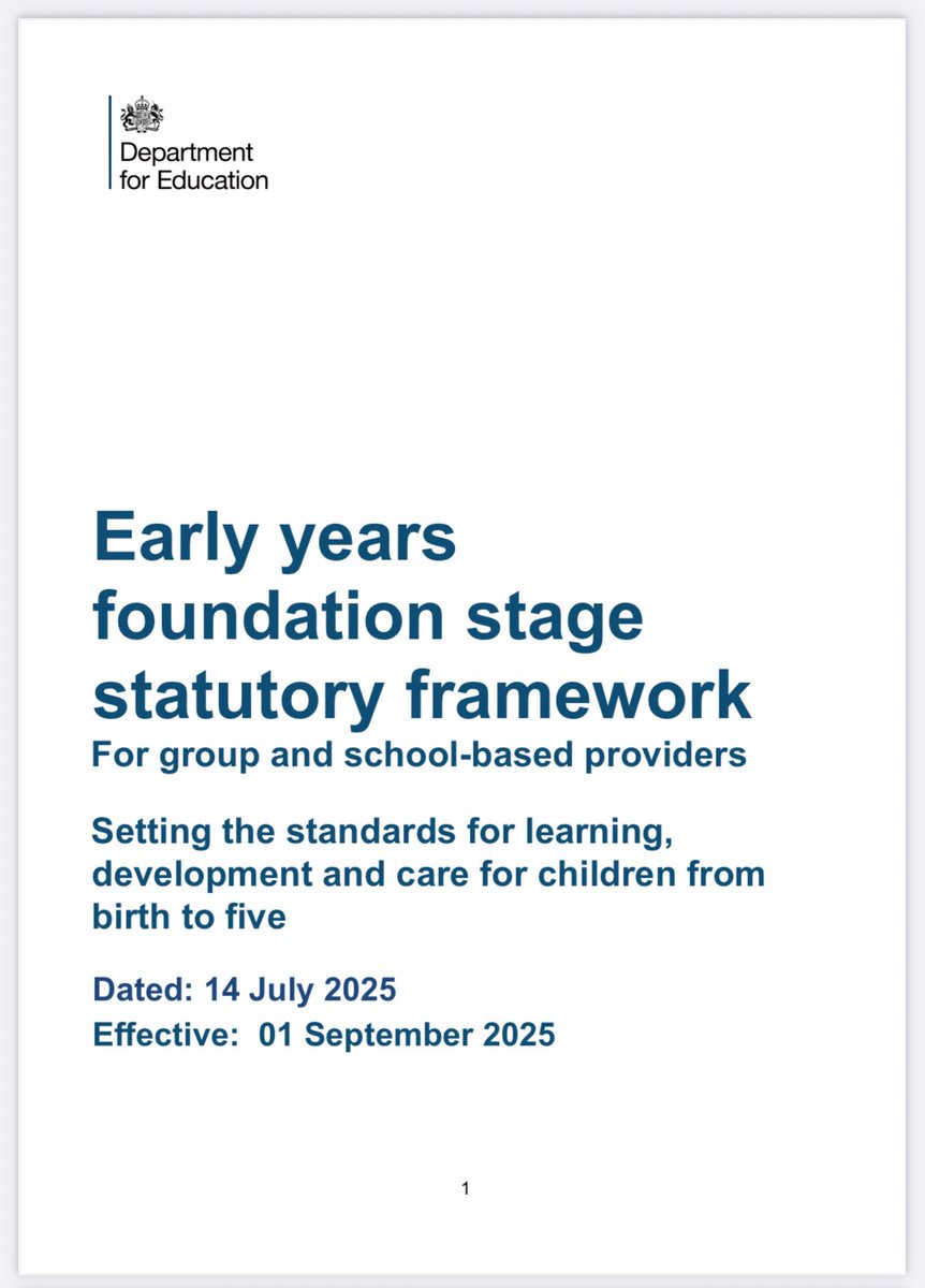 Prof Michael Green FCCT (@michael_s_green) on Twitter photo ‼️ESSENTIAL READING - The <a href="/educationgovuk/">Department for Education</a> has today published the updated Early Years Foundation Stage #EYFS statutory framework which comes into effect on 1 September. Link below:⬇️
gov.uk/government/pub…
#EarlyYears #Primary #SchoolLeaders #Edutwitter ‼️ESSENTIAL READING - The <a href="/educationgovuk/">Department for Education</a> has today published the updated Early Years Foundation Stage #EYFS statutory framework which comes into effect on 1 September. Link below:⬇️
gov.uk/government/pub…
#EarlyYears #Primary #SchoolLeaders #Edutwitter