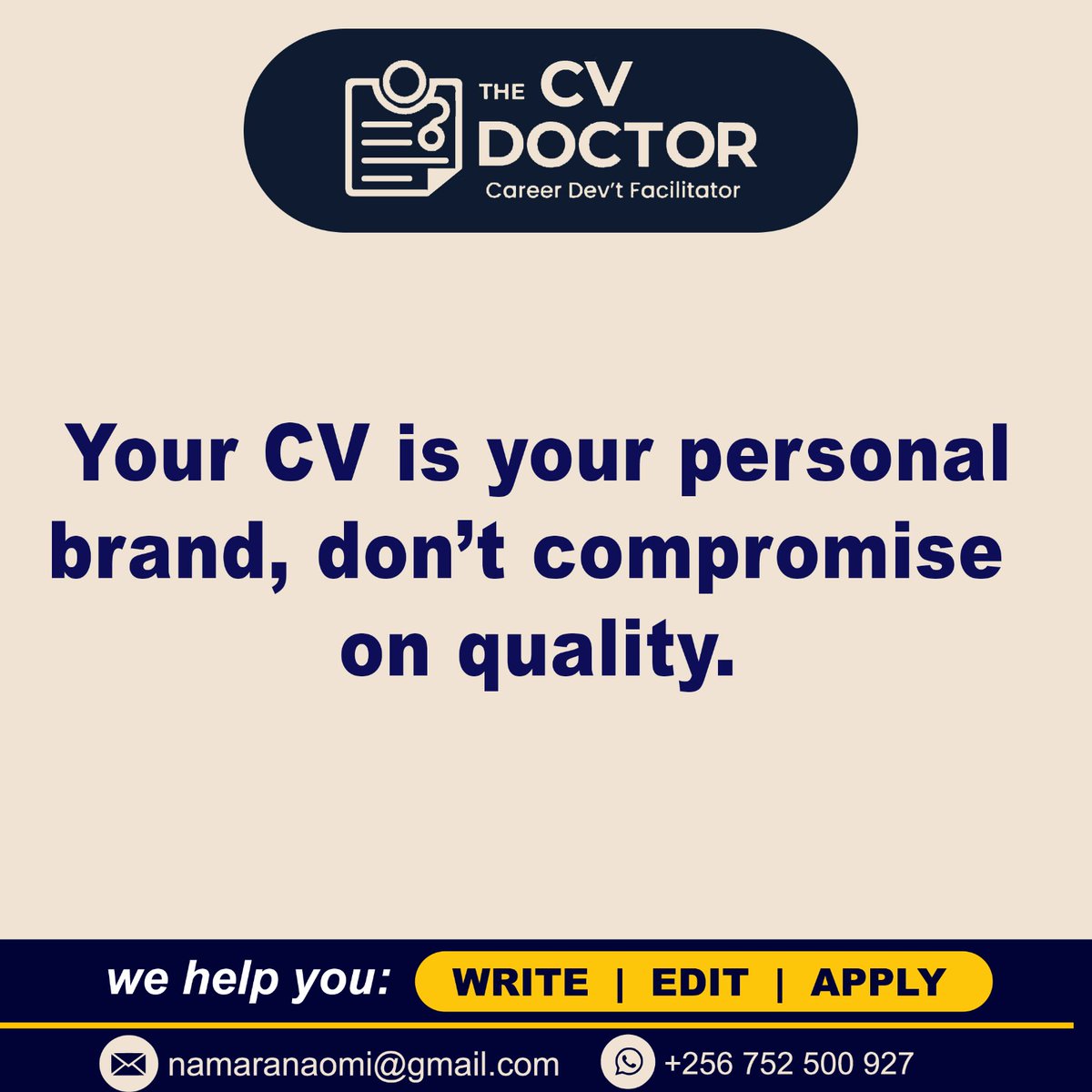 BaketungaNaome's tweet image. Your CV speaks before you do. Make it sharp, clear, and professional because your personal brand deserves nothing less. #CareerTips #PersonalBrand #CVWriting
