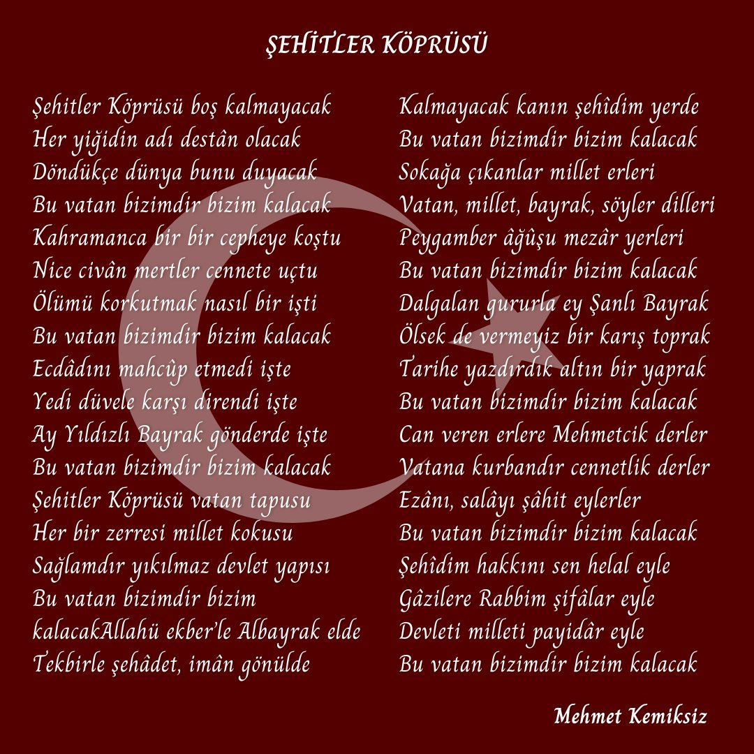 mkemiksizmk's tweet photo. ''Şehitler Köprüsü'' https://t.co/BAftEQQb9j