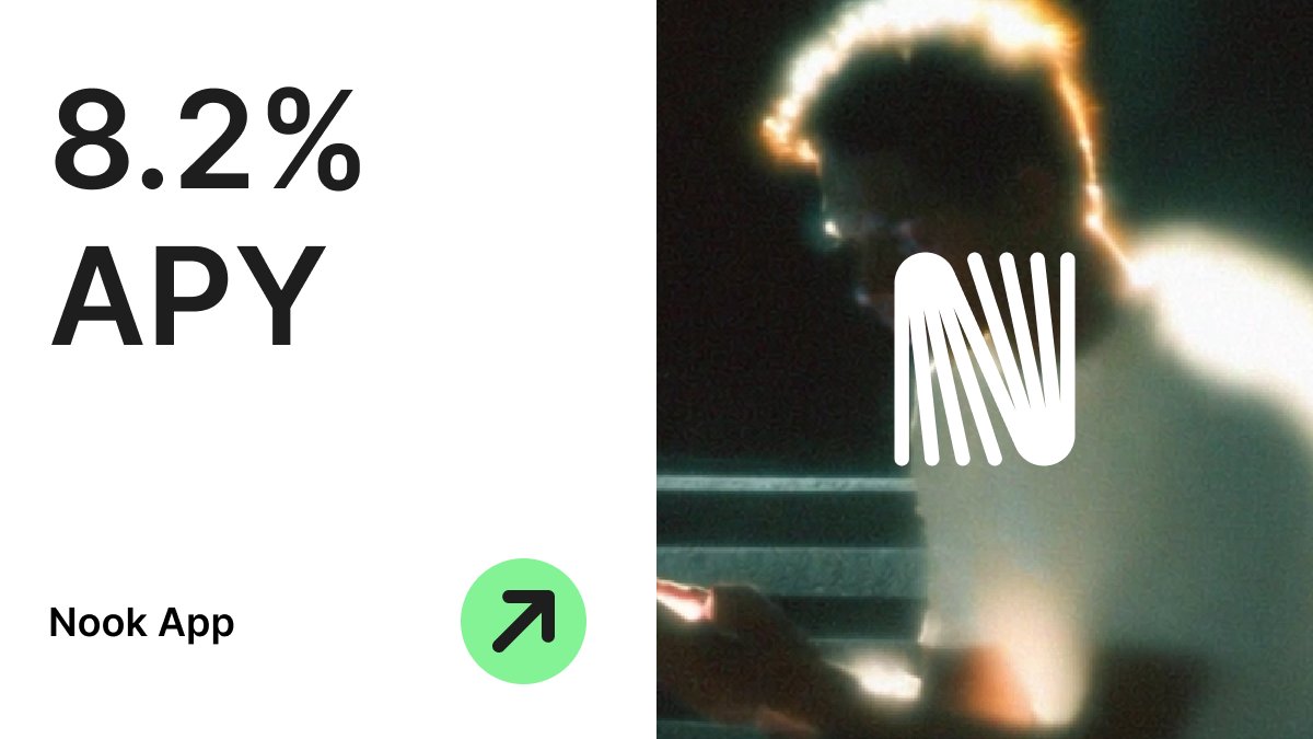 nook_savings's tweet image. Rates with our 1% APY boost have been up and above 8.0% APY - just for holding stables in an app
No delays, no lockups. Just earn. ✳️