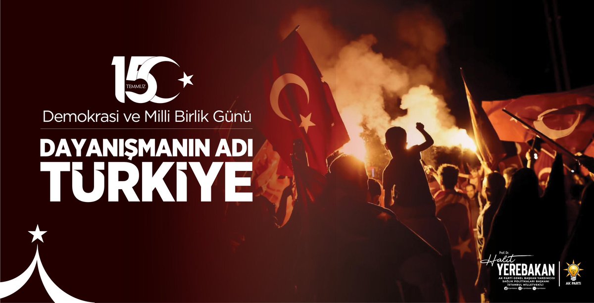Zaferin adı Türkiye.
O zaferin mayası milletin iradesidir.

15 Temmuz şehitlerimizi ve o gecenin tüm kahramanlarını saygı, rahmet ve minnetle anıyoruz. 

Birliğimiz baki, dirayetimiz daim olsun.

#15Temmuz
#ZaferinAdıTürkiye