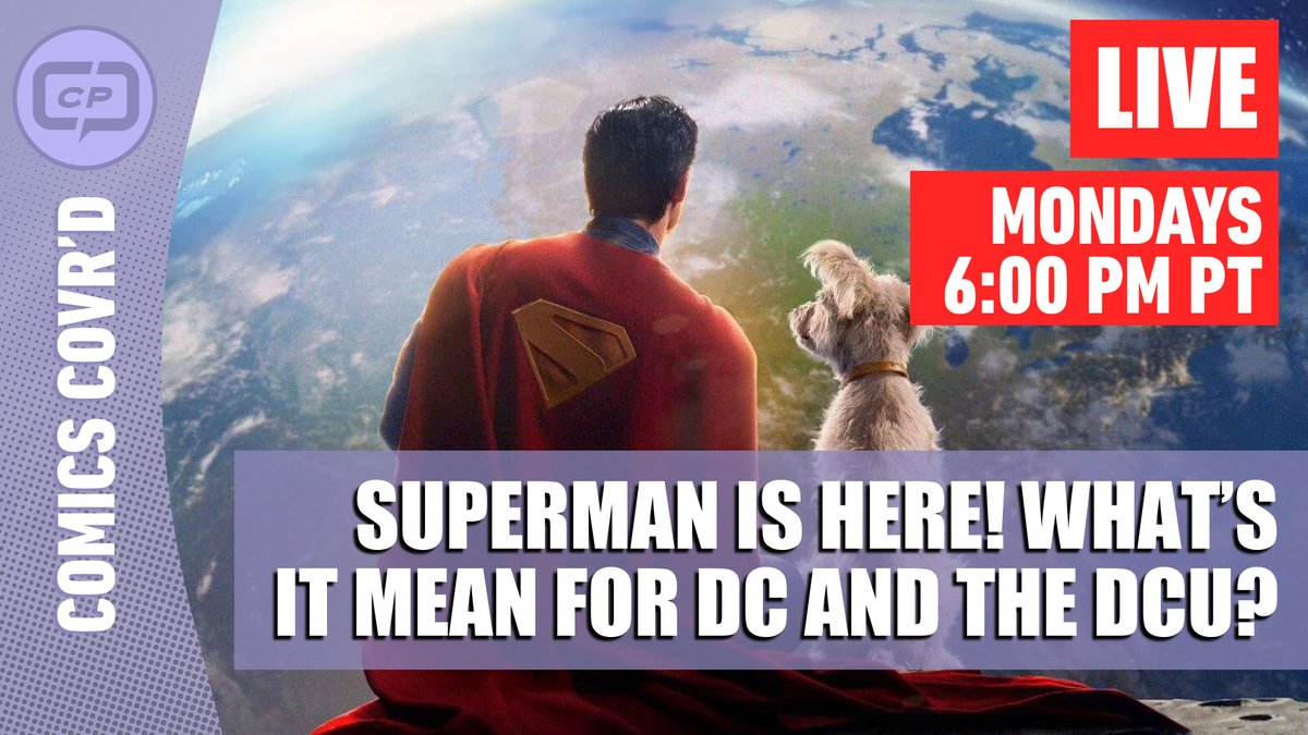 We’re live on YouTube this evening at 6:00pm PT with ComicsCovr'd Episode 054! With SUPERMAN getting lots of love at the cinema, what’s this mean for DC and their slate of films and shows?! #Comics

LINK: youtube.com/watch?v=nG66Yc…