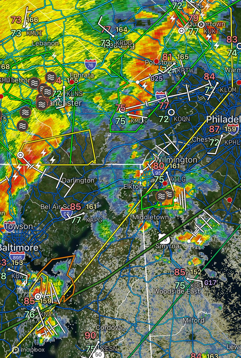 These antecedent thunderstorms redeveloping/training over the same locations ahead of the main area of heavier showers/t’storms will continue to contribute to significant flash flood concerns across SE PA/N DE: #pawx #dewx