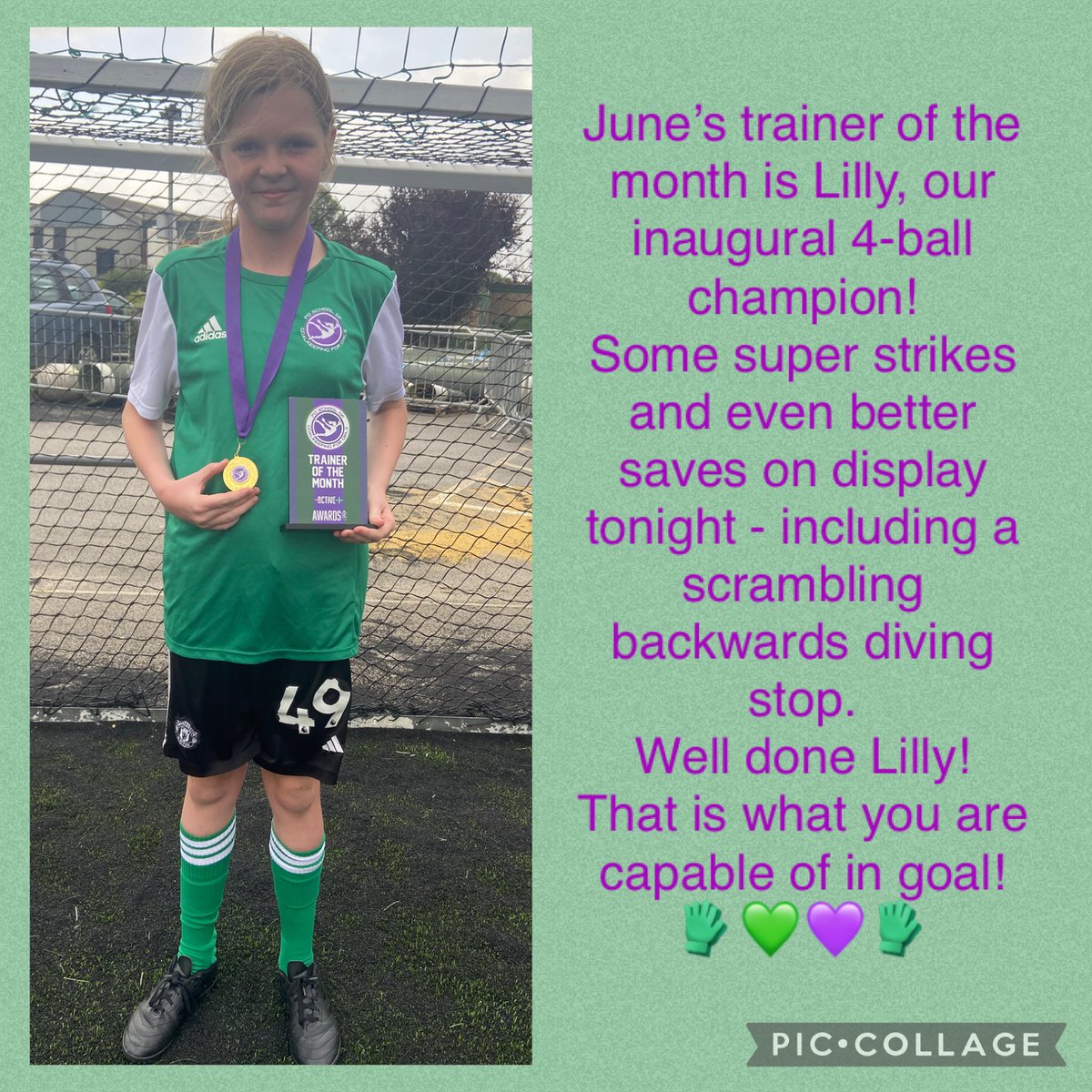 PROwens1979's tweet image. After breaking her wrist earlier in the year, this kid is back to her best!
Some of the saves tonight were ridiculous (in a good way!)!
Well done Lilly!
🧤💚💜🧤
@Keepingskills
@kirstielevell97