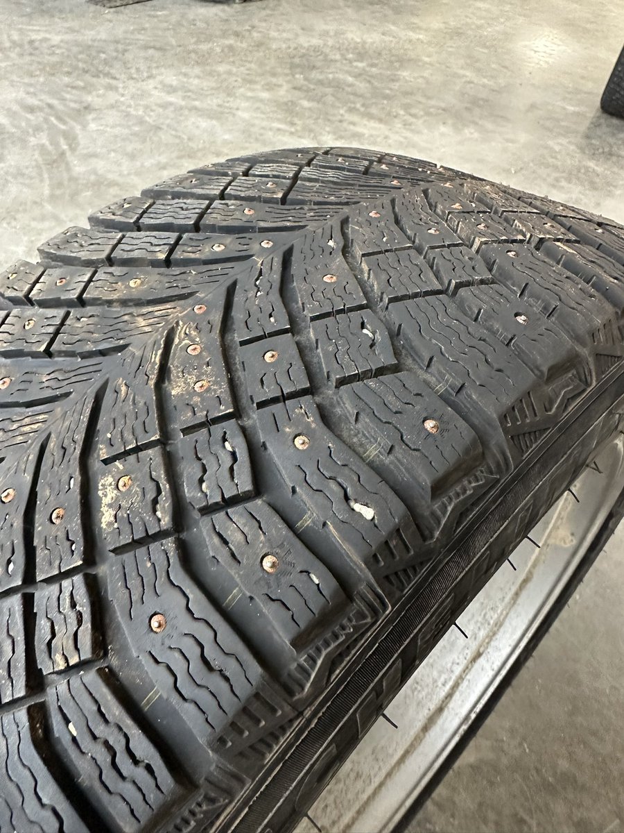 Plantmore1's tweet image. Little early maybe, but guarantee we have winter again. Good used Michelin X ice studded tires and ford replica wheels for sale. 285/45R22. Good tread left. $1800.