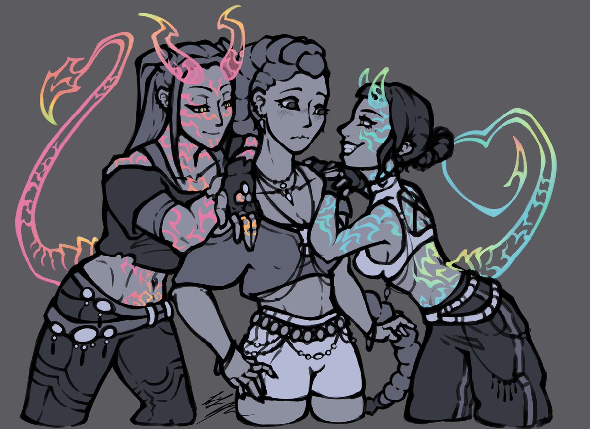 Okay I had to cave and draw #polytrix but why not make a fun swapped au?