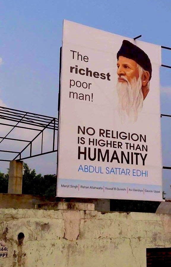 BasitSubhani's tweet image. This went up in respect of one and only Edhi in Jalandar 

#fromthelibrary