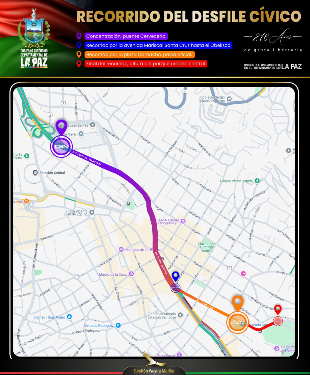 #Último | Este martes 15 de julio se desarrolla el gran desfile cívico en homenaje a los 216 años de la Gesta Libertaria de 1809 en #LaPaz.  

#SantosQuispe 
#ElAlto 
#LoÚltimo 
#Ahora