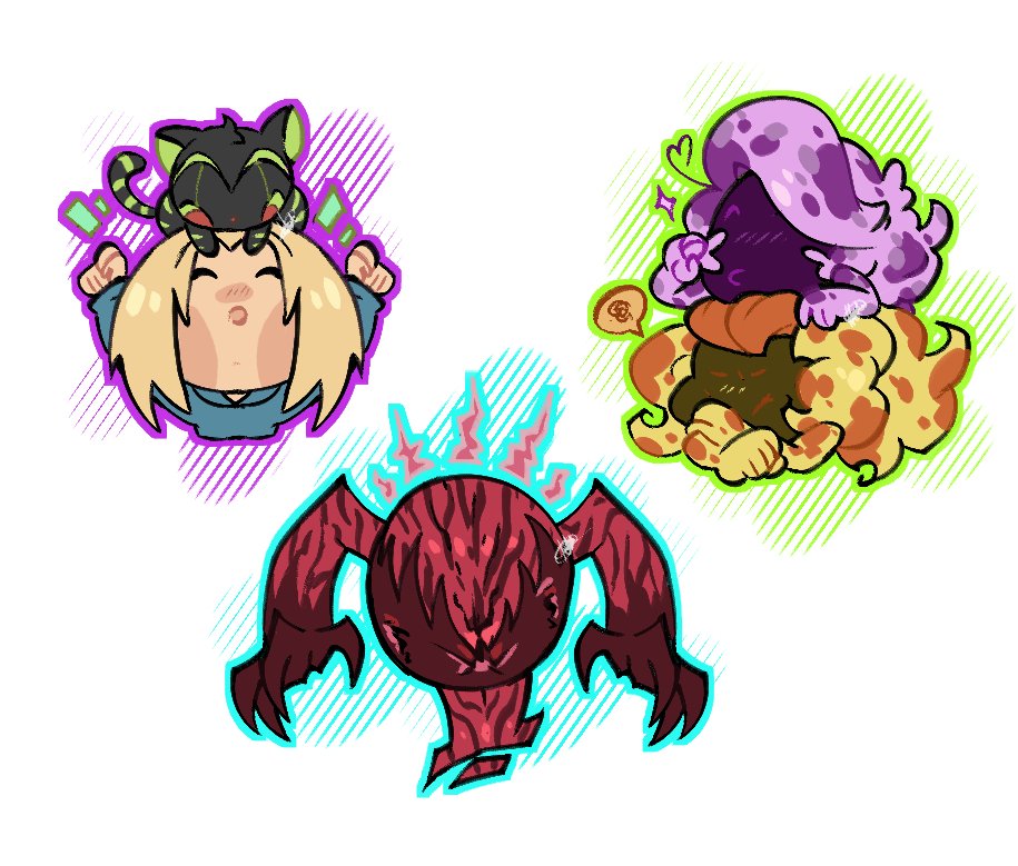 halhalhalu22's tweet image. Response to earlier polling 

The KO emotes for venom&apos;s other plushies 😉 [Dylan and Sleeper, Scream and Agony, and Carnage]

#MarvelRivals #MarvelRivalsfanart #venom #symbrock #dylanbrock #Sleeper #carnage #Scream #agony #accessories #emoteart