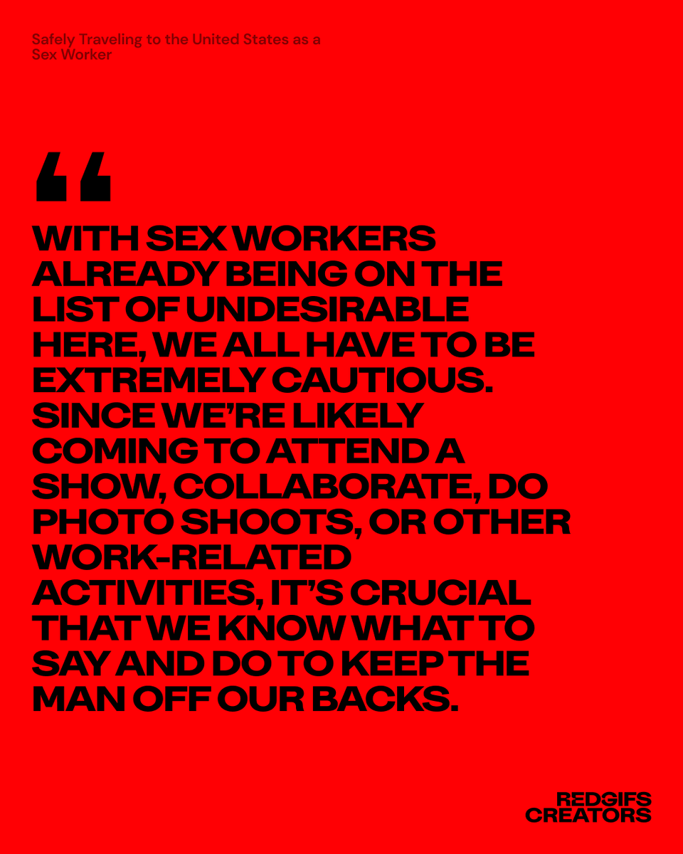 ✈️ Traveling to the U.S. as a sex worker?
💡 Stay informed and prepared.
👉 Read our latest guide: redgifs-creators.com/safely-traveli…