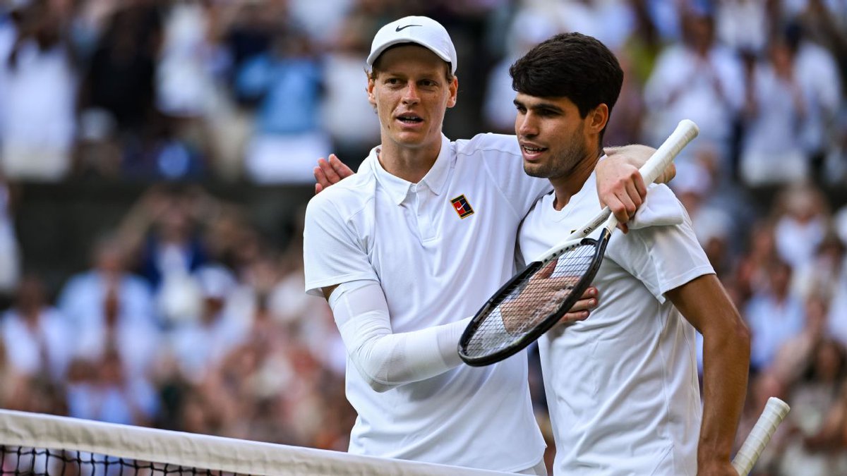 The #CarlosAlcaraz v. #JannikSinner rivalry: fast, fierce, and unforgettable. A #tennis showdown for the ages! Who’s your pick when these two clash? medilink.us/80h4  #Wimbledon