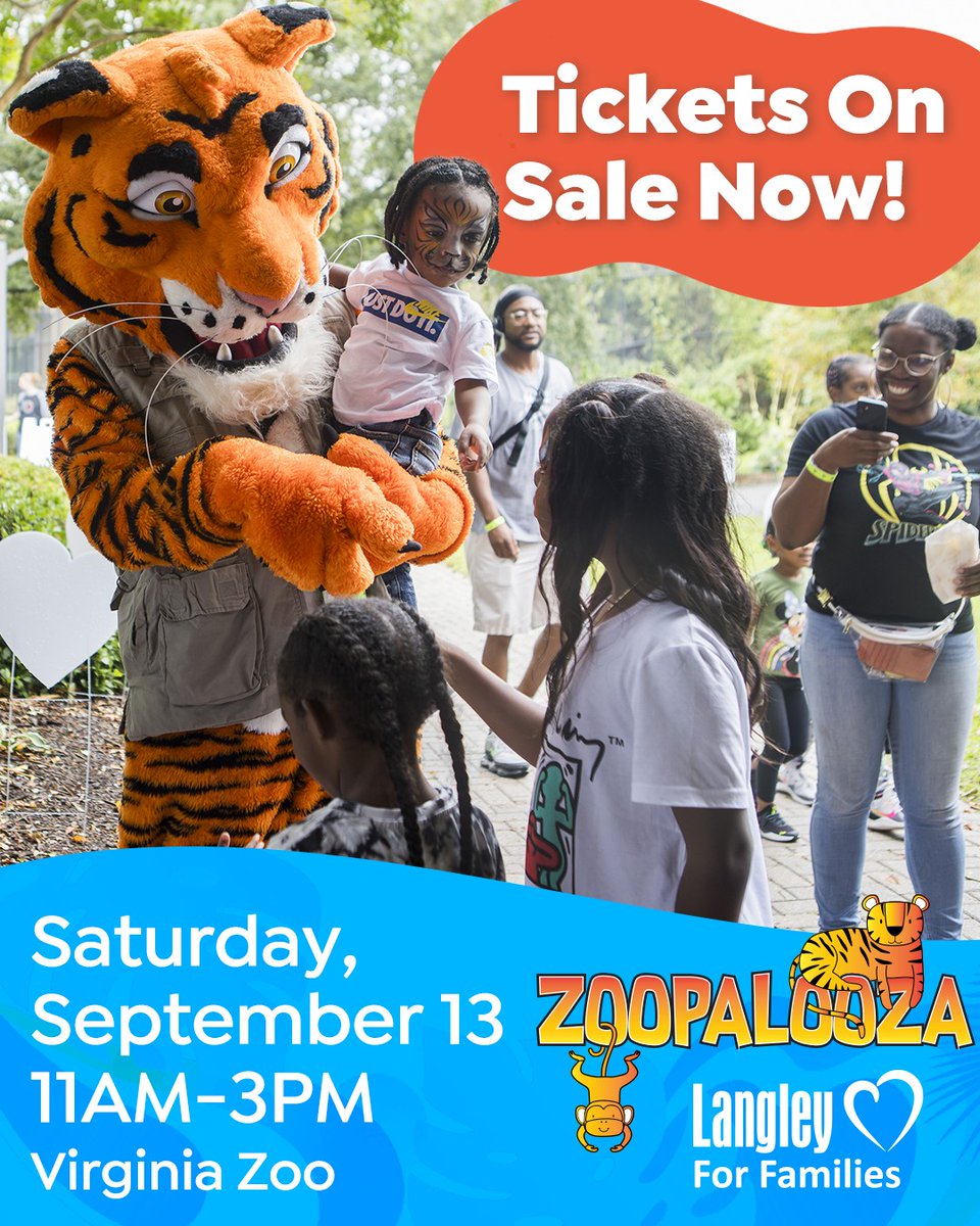 The Langley for Families Foundation is excited to announce tickets are now on sale for ZOOPALOOZA! Tickets include general admission to the Virginia Zoo as well as access to the private event area featuring a live DJ, magic show, bounce houses, &amp; more! ow.ly/rnAM50Wptse
