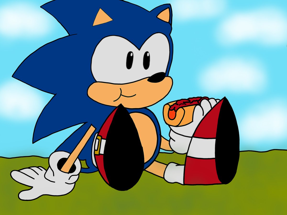 Tedy_Arts's tweet image. #SONIC disfrutándo de su amado y rico chilidog #SonicTheHedgehog #sonicfanart
