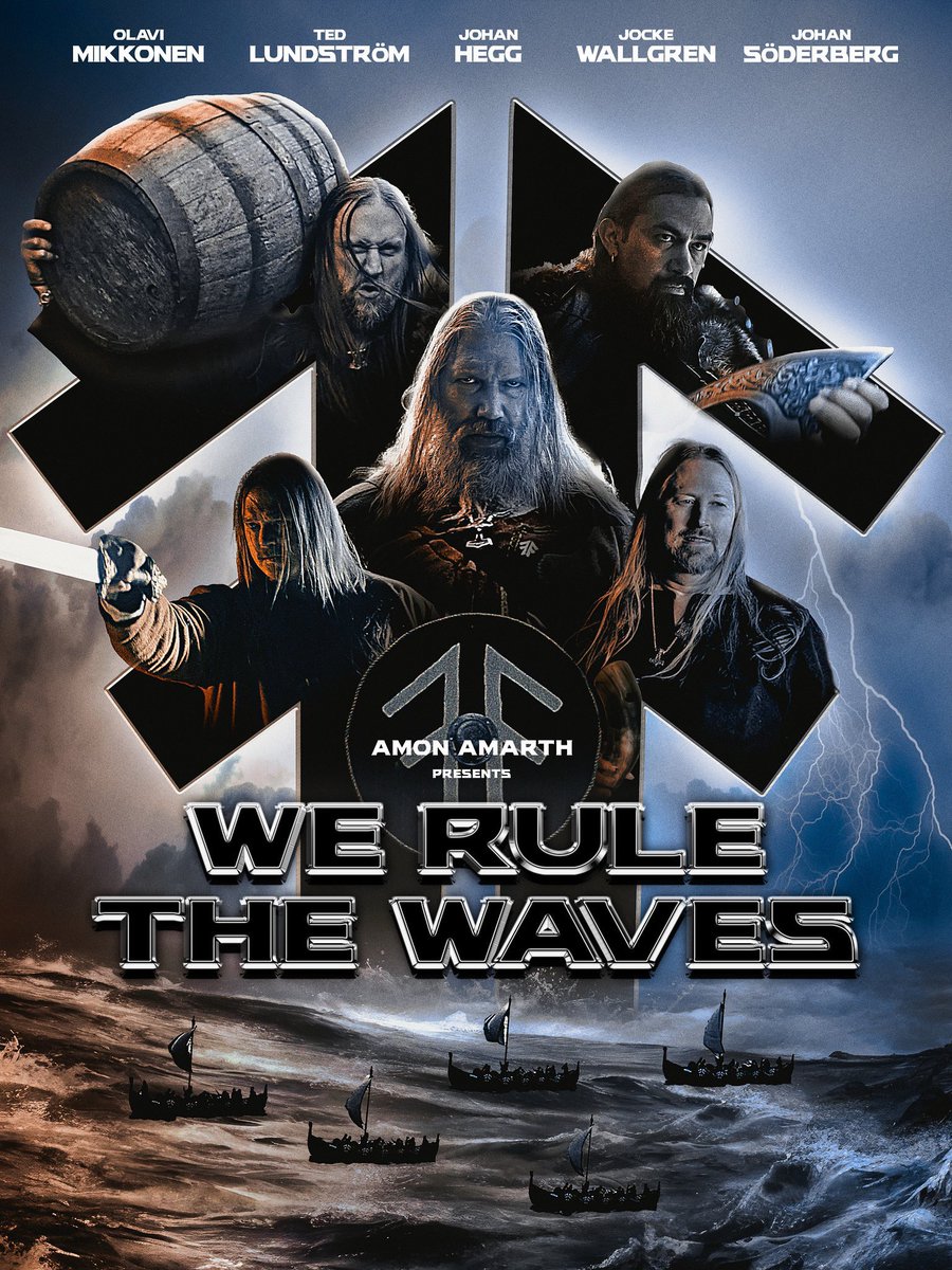 AmonAmarthBand's tweet image. 🌊 WE RULE THE WAVES: New single & music video sets sail July 17. Official trailer lands tomorrow: WERULETHEWAVES.COM