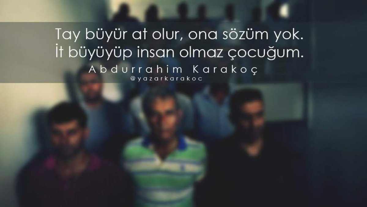 İmansızda vicdan olmaz çocuğum,
Kırk cesette bir can olmaz çocuğum,
Tay büyür at olur, ona sözüm yok,
İt büyüyüp insan olmaz çocuğum.

#15TemmuzDestanı