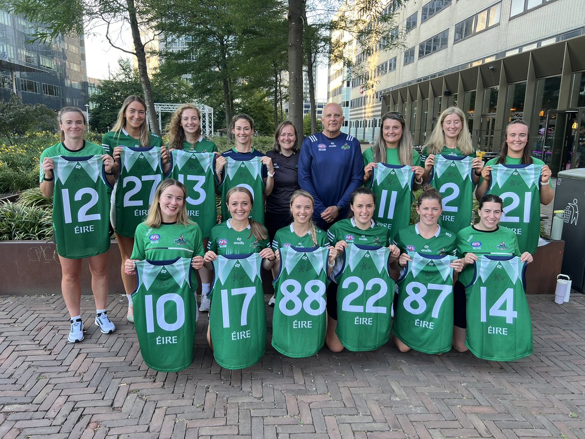 The Irish Warriors &amp; Irish Banshees jersey presentation ahead of the Euro Cup in Amsterdam Saturday 🇮🇪