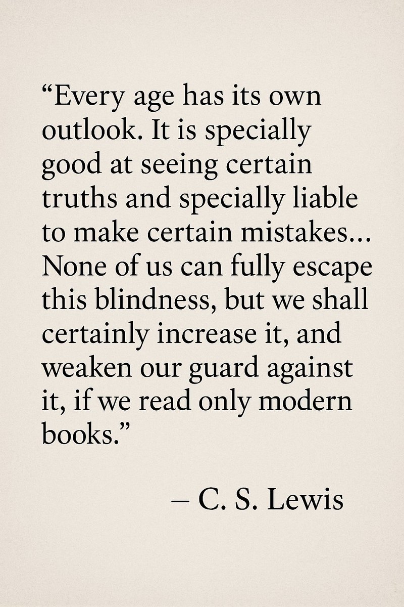 One thing that could help this generation would be a renewed interest in old books. As Lewis put it, old books are valuable not necessarily because they are better (though they often are), but because they are guaranteed to not be infected with current fallacies.