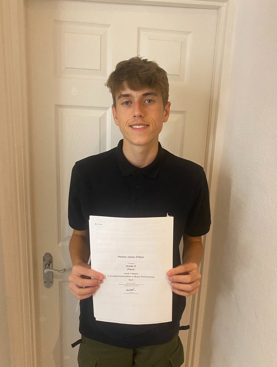 Helen Fitt (@missefitt) on Twitter photo 2 years ago Heston showed an interest in playing the piano. I bought him an electric piano for Christmas and from then he has played it daily. Today in less than two years he has passed his grade 3. Bring on grade 4! 🎉👏🥂
<a href="/StcyresD/">St Cyres Drama, Music, PA & Dance Dept</a> 2 years ago Heston showed an interest in playing the piano. I bought him an electric piano for Christmas and from then he has played it daily. Today in less than two years he has passed his grade 3. Bring on grade 4! 🎉👏🥂
<a href="/StcyresD/">St Cyres Drama, Music, PA & Dance Dept</a>
