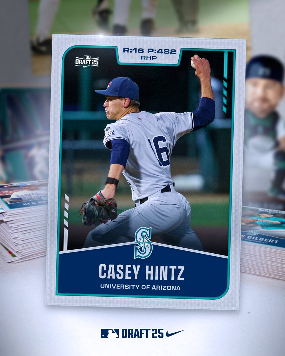 Mariners Player Development (@msplayerdev) on Twitter photo The 16th-round pick is here!
With pick No. 482, we've added RHP <a href="/caseyhintz04/">Caseyhintz04</a> from <a href="/ArizonaBaseball/">Arizona Baseball</a> 🔱 #MLBDraft The 16th-round pick is here!
With pick No. 482, we've added RHP <a href="/caseyhintz04/">Caseyhintz04</a> from <a href="/ArizonaBaseball/">Arizona Baseball</a> 🔱 #MLBDraft