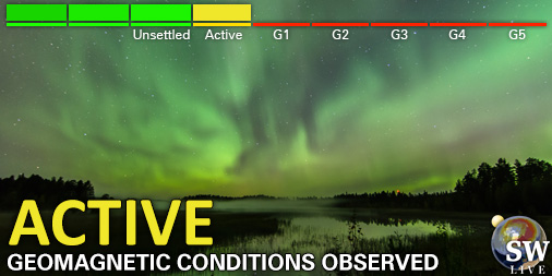 _SpaceWeather_'s tweet image. Active geomagnetic conditions (Kp4)
Threshold Reached: 20:35 UTC
Follow live on spaceweather.live/l/kp