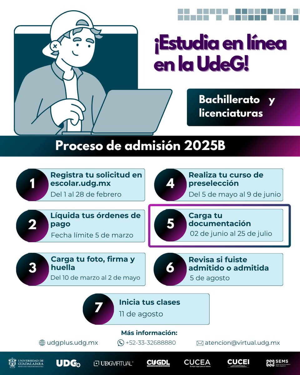 📢 #Atención aspirantes de prepa y licenciaturas UdeG 

🚨 ¡Hoy es el último día! Para subir tus documentos a👉 escolar.udg.mx

Completa tu trámite y sigue adelante con tu ingreso