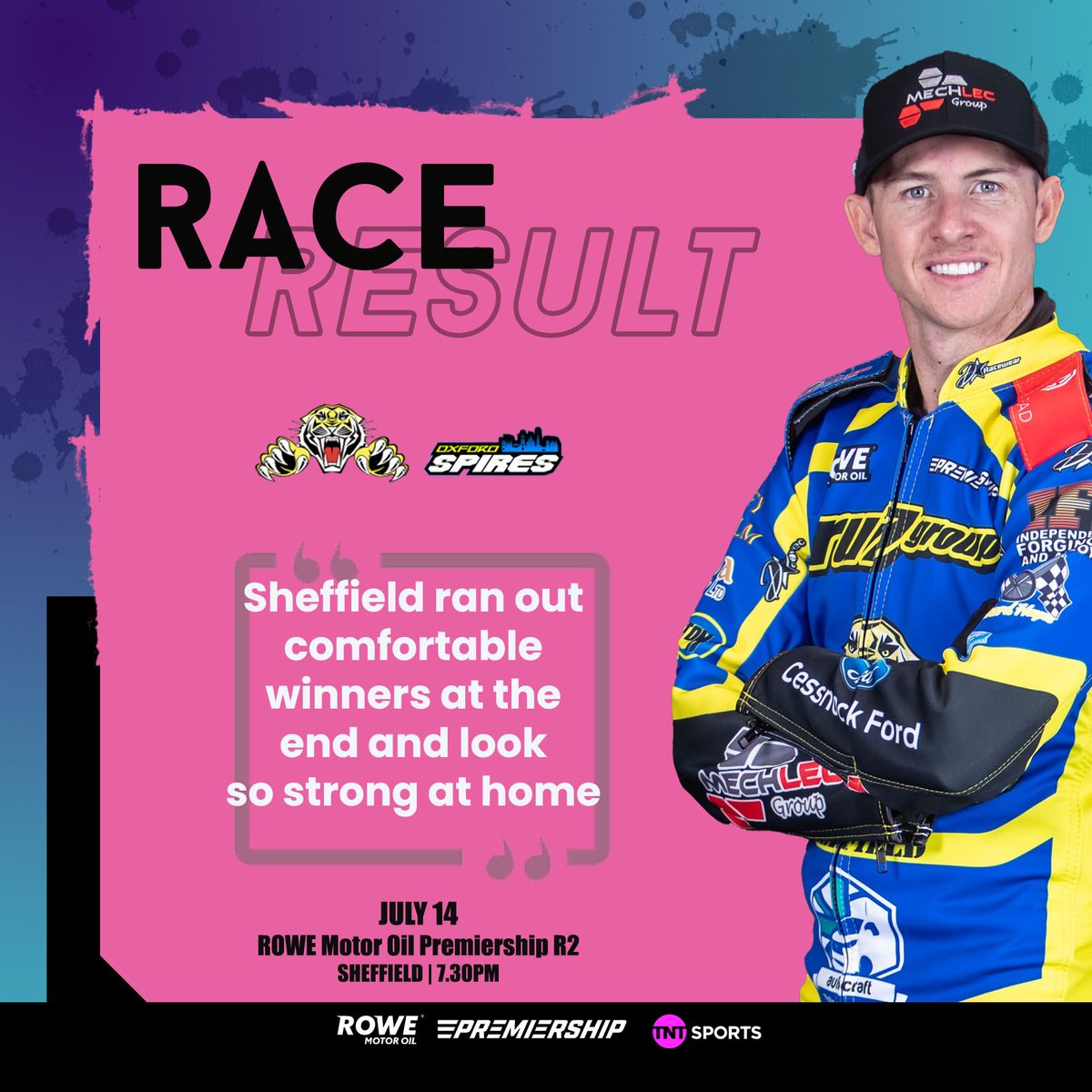 Kelvin Tatum MBE (@kelvin_tatum) on Twitter photo Emphatic home win in the end for Sheffield but Oxford certainly kept the home side honest early doors.
Special mention to <a href="/leonflint4/">leon flint 22</a> who was terrific all night despite carrying an injury.
#SHEOXF
#britishspeedway Emphatic home win in the end for Sheffield but Oxford certainly kept the home side honest early doors.
Special mention to <a href="/leonflint4/">leon flint 22</a> who was terrific all night despite carrying an injury.
#SHEOXF
#britishspeedway