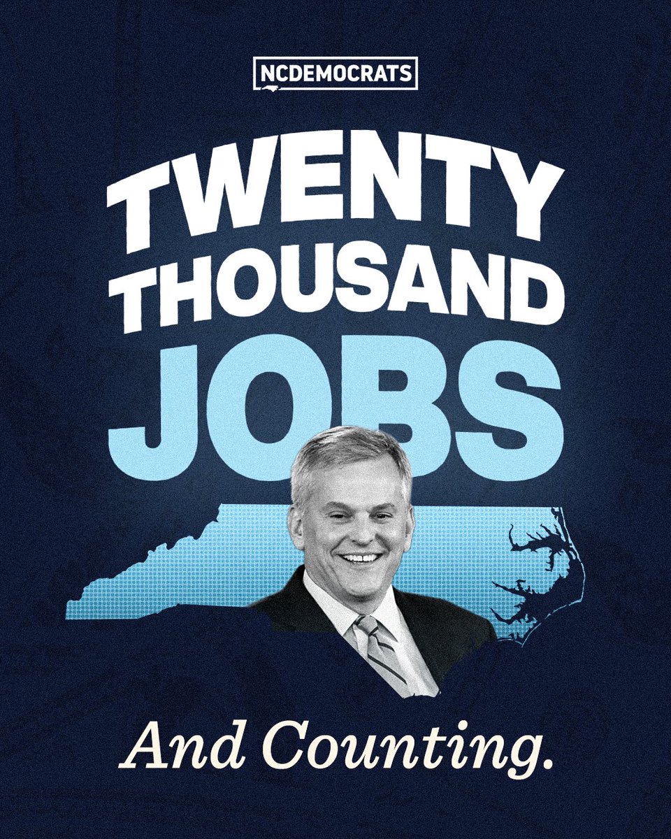 BuncombeDems's tweet image. Republicans are taking from NC to give to billionaires.
Gov. Josh Stein is building jobs for us.
20,000 and counting. 💪