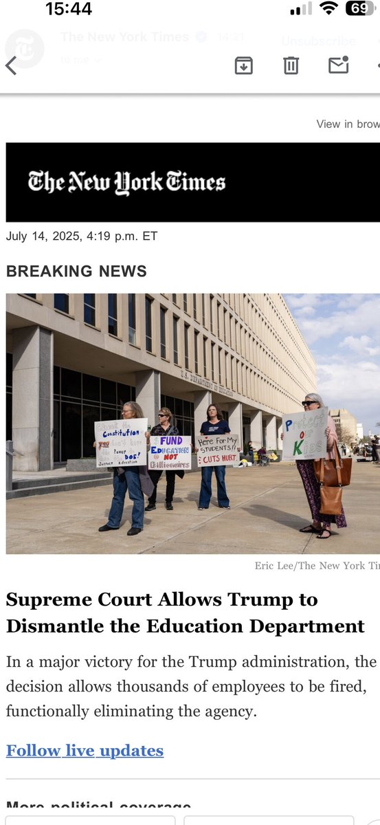 Eduardo Andere M. (@eduardoandere) on Twitter photo The US Supreme Court authorized Trump to dismantle the federal Department of Education (DoE).
The DoE has no legal authority over national education policy.
Will this action improve or worsen the quality of education in the US? The US Supreme Court authorized Trump to dismantle the federal Department of Education (DoE).
The DoE has no legal authority over national education policy.
Will this action improve or worsen the quality of education in the US?