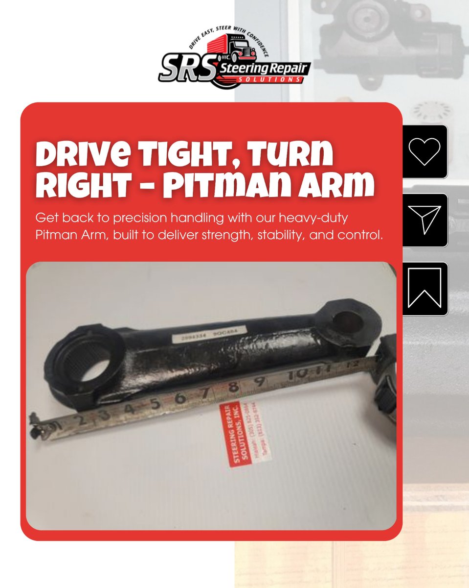 steeringrepair's tweet photo. Caption 

Worn steering got your truck feeling sloppy? Get back to precision handling with our heavy-duty Pitman Arm, built to deliver strength, stability, and control.

✅ Built tough for commercial use
✅ OEM-compatible (2594334 / 9QC484).
#pitmanarm #truckparts #steeringrepair https://t.co/FS7gwav7lf