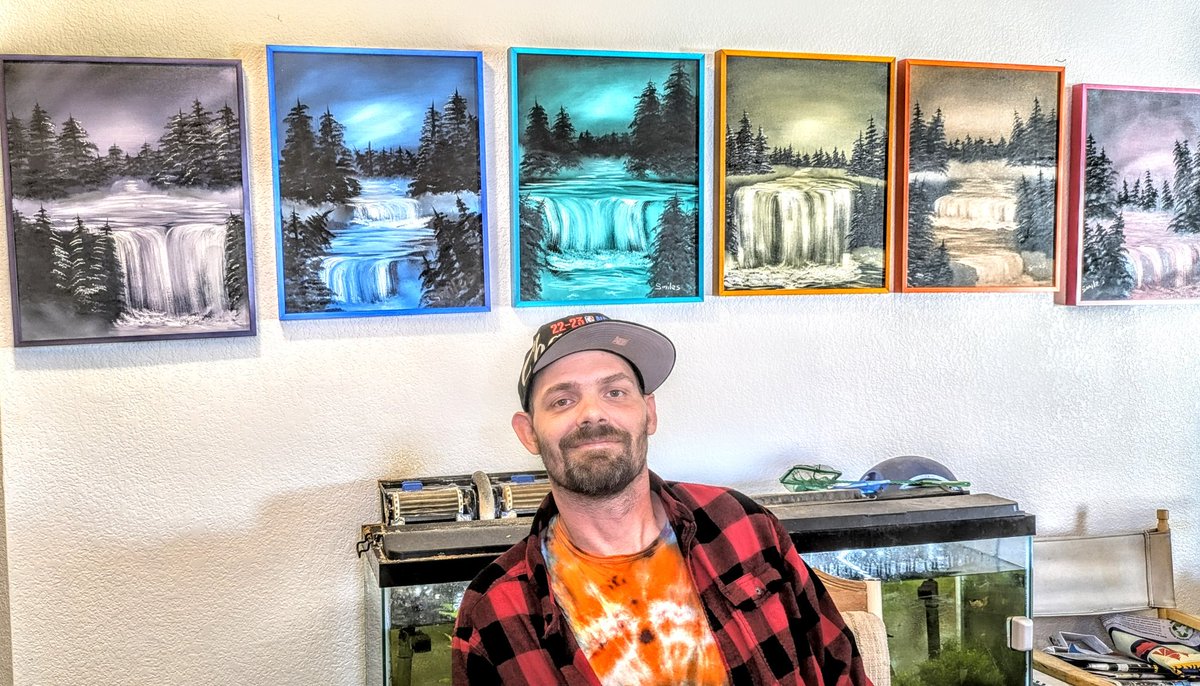 Me and a series of paintings I did. What do you think?