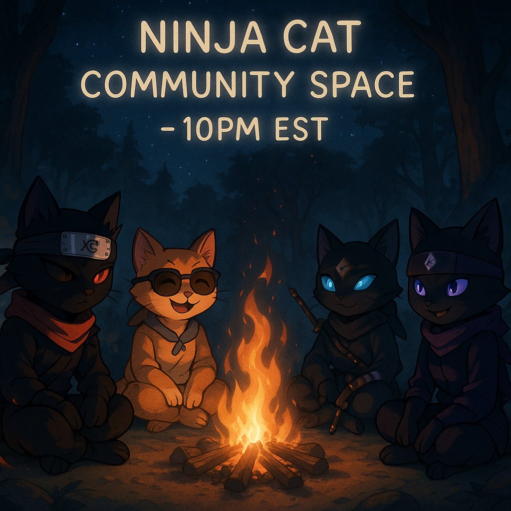 Ninja Cat is full of people who just love people, always ready to help, offer advice, or simply be there when it counts!!

x.com/i/spaces/1RDGl…

Join our space tonight at 10PM EST.
No pressure. No shilling.
Just good people, good vibes, and real conversations.

Whether you’re