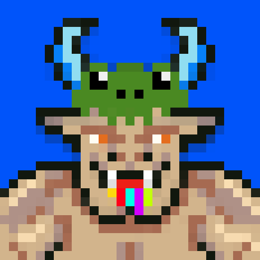 ✨Thar-Gann Minotaur! Brown fur, green beard, rainbow blood, gator hat.  A fearsome soul ready for your collection. Grab it now!

💰 Price: 198 APE
👤 Seller: 0x0a14...a395
🔗 soulswapper.xyz/collections/0x…