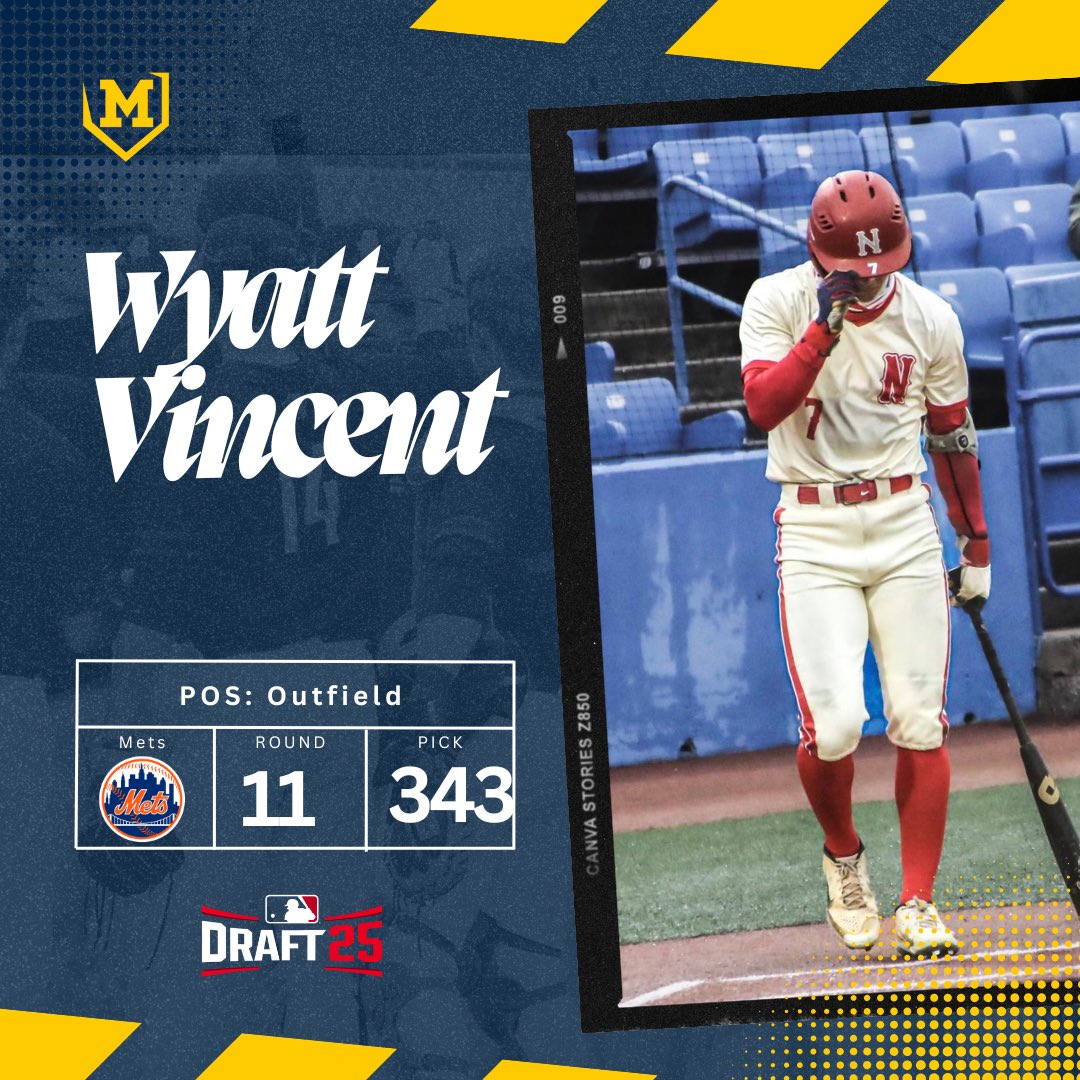 MidlandBasebal's tweet image. Congratulations to Skins Alumni, @WyattVincent06 on being selected in the 11th round, 343 pick by the @mets!
#RollSkins #OneFa〽️