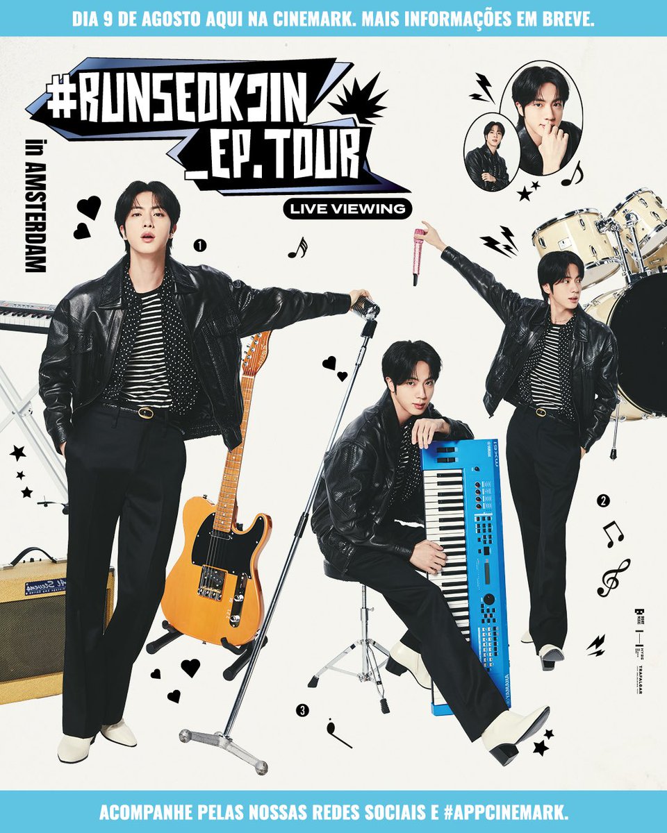 cinemarkoficial's tweet photo. ARMY EMERGENCY 🚨💜

O Jin está com a presença mais do que confirmada na Cinemark com 'RUNSEOKJIN_EP.TOUR'. O live viewing em Amsterdam chega dia 9 de agosto, em breve teremos mais informações.

#RUNSEOKJINnaCinemark #RUNSEOKJIN https://t.co/s3IvRoDDn8