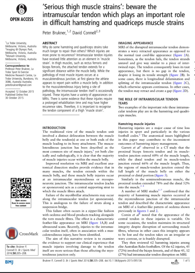 TheFootballPhys's tweet image. ⚽🤕 ‘Serious thigh muscle strains’: beware the intramuscular tendon which plays an important role in difficult hamstring and quadriceps muscle strains

bjsm.bmj.com/content/bjspor…