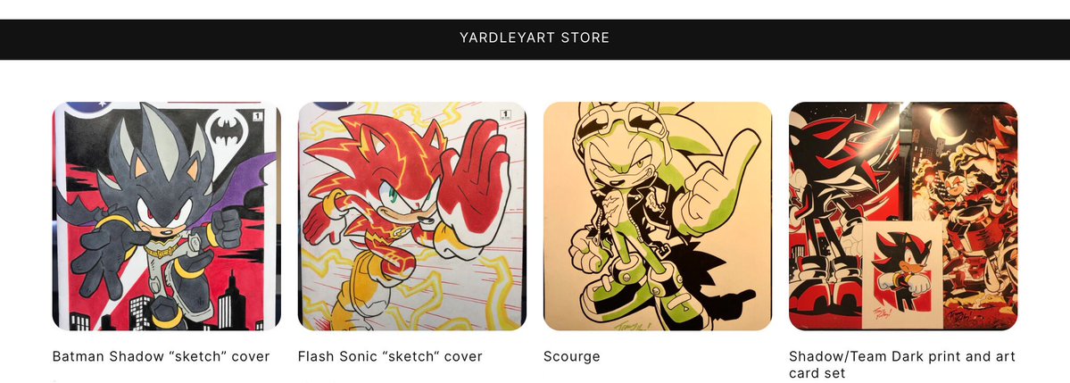 yardleyart's tweet image. 2 Sonic/DC covers, a new Scourge drawing and Shadow card/print set now available!
yardleyart-store.myshopify.com