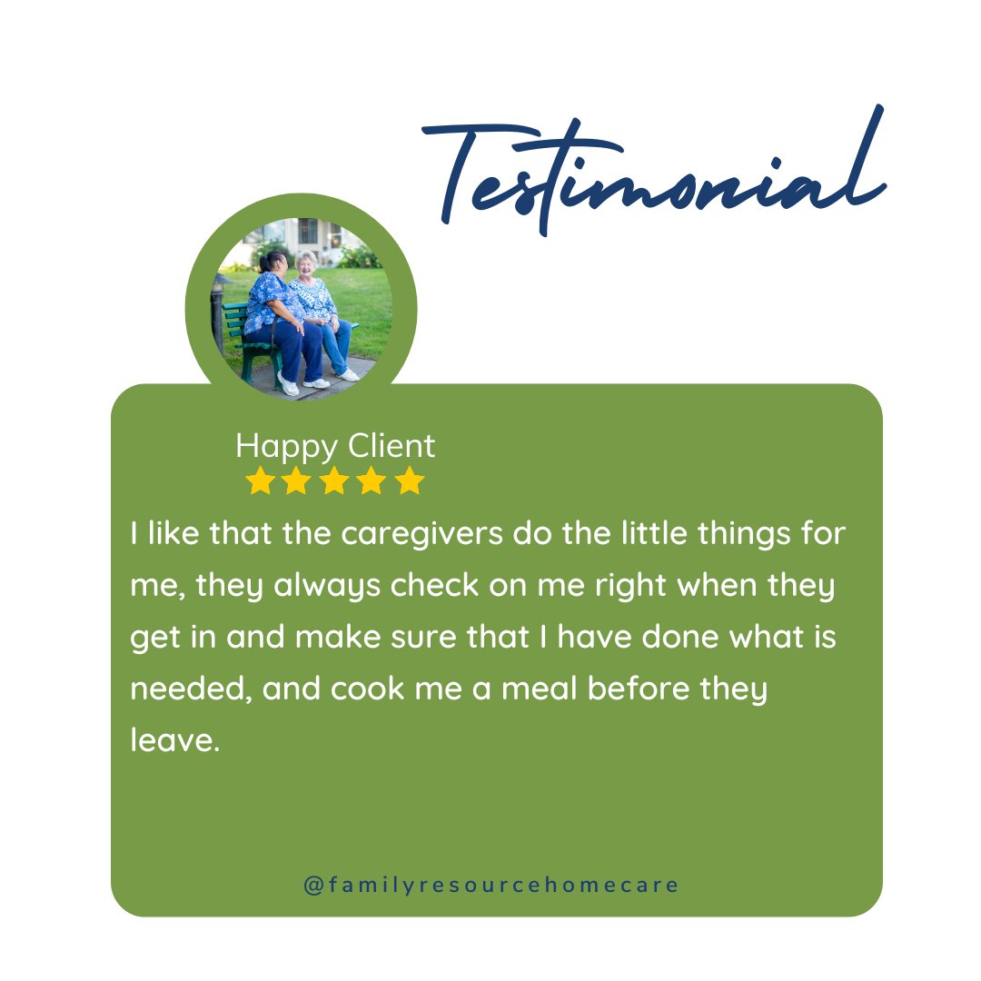 Hearing how our care has made a difference makes it all worthwhile. 💙 Thank you for sharing your thoughts with us!

#CompassionateCare #TrustedByClients #HomeCarePride #FamilyResourceHomeCare