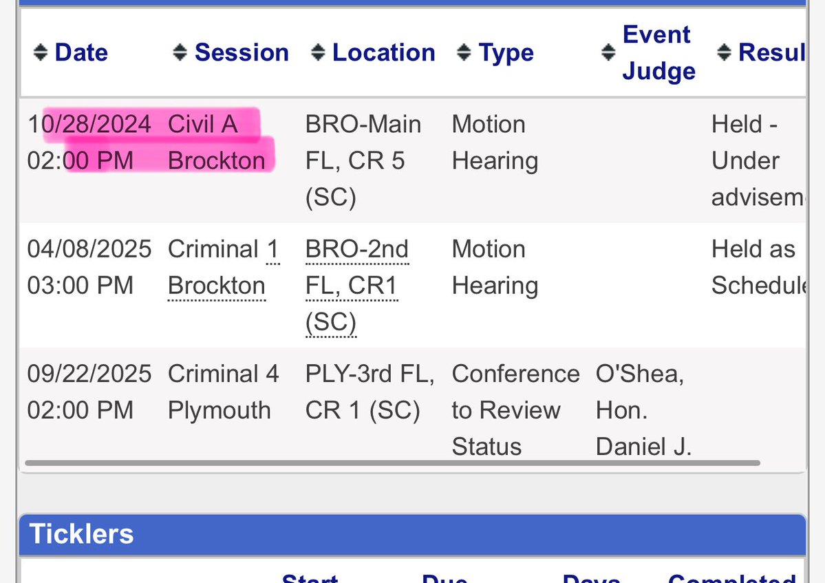 meredithoneil's tweet image. Auntie Bev just can’t stay away from Karen Read. She’s been listed as a judge in Plymouth Superior Court, where the civil suit was filed by the O’Keefes.
Today she was in Brockton Civil A, where Karen’s first hearing was held. Hos much $ to bet that she’ll be moved to Plymouth…