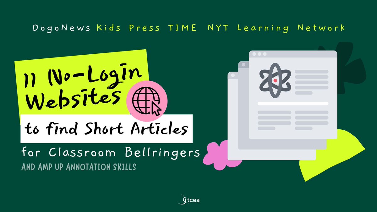 TCEA's tweet image. 📎 Need a quick hook to start class?
These 11 no-login websites deliver short articles that'll spark thinking, debates, and creativity—right at the bell.
buff.ly/vhaLqm2
#edutwitter #educoach #teaching #learning