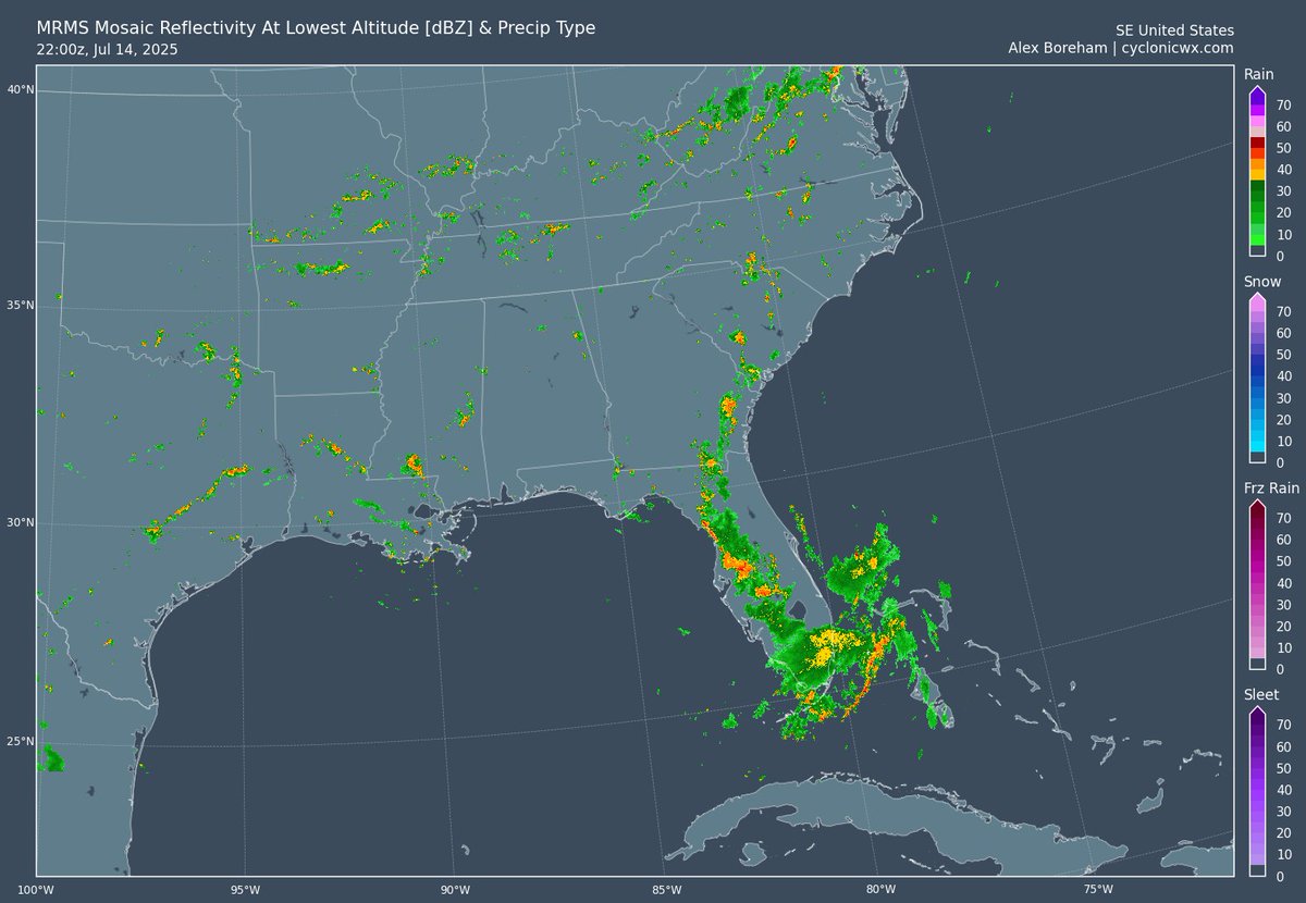 TropicScope's tweet image. #93L formed earlier today, and looked quite a bit better earlier thanks to the curvature of the coastline and lack of tstm activity that create some cold pools + DMIN starting to get close, 93L still has a cycle of DMAX and could get its act together somewhat before landfall inFL