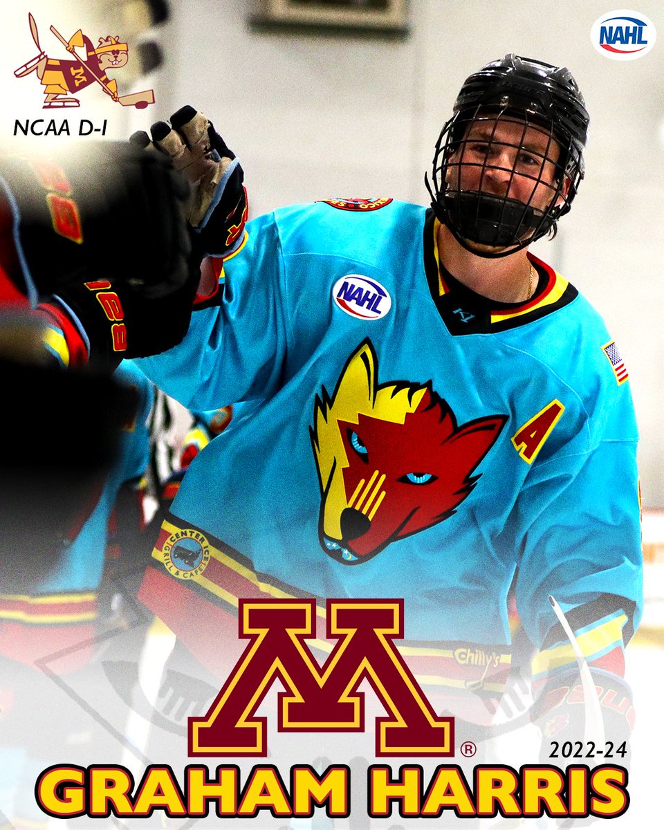 NMIceWolves's tweet image. Ice Wolves alumni Graham Harris is joining @GopherHockey NCAA Division I hockey team for the 2025-26 season!
Harris played for the Ice Wolves 2022-24 and served the team as alternate captain in 23-24 before playing his freshman year with NCAA DIII Augsburg University last season