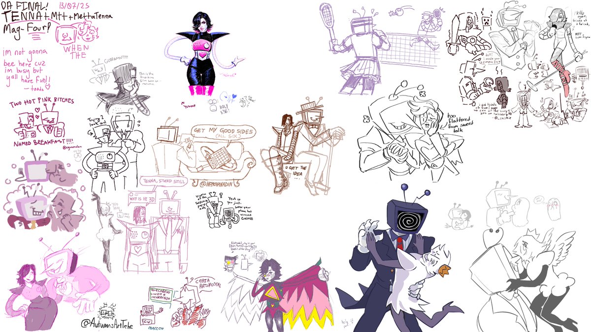 thank you to everyone who partook n drew a lil smth smth , look at da lovely art ! look at it now ! 💖📺
#mettatenna #DELTARUNE