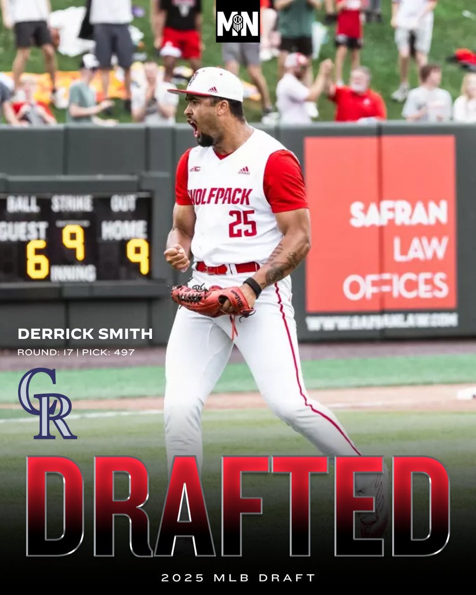 Prep Baseball Minnesota (@prepbaseballmn) on Twitter photo ๐ฎ๐ฌ๐ฎ๐ฑ ๐ ๐๐ ๐๐ฅ๐๐๐ง ๐ ๐๐๐ฅ๐ฅ๐๐๐ ๐ฆ๐ ๐๐ง๐
RHP Derrick Smith (White Bear Lake, 2022) has been selected by the Colorado Rockies with the 497th overall pick in the #MLBDraft.
โช๏ธRanked 2nd in Minnesota's 2022 HS class
โช๏ธ50 Ks in 35.2 IP at NC State
<a href="/PB_DraftHQ/">Prep Baseball Draft HQ</a> | ๐ฎ๐ฌ๐ฎ๐ฑ ๐ ๐๐ ๐๐ฅ๐๐๐ง ๐ ๐๐๐ฅ๐ฅ๐๐๐ ๐ฆ๐ ๐๐ง๐
RHP Derrick Smith (White Bear Lake, 2022) has been selected by the Colorado Rockies with the 497th overall pick in the #MLBDraft.
โช๏ธRanked 2nd in Minnesota's 2022 HS class
โช๏ธ50 Ks in 35.2 IP at NC State
<a href="/PB_DraftHQ/">Prep Baseball Draft HQ</a> |