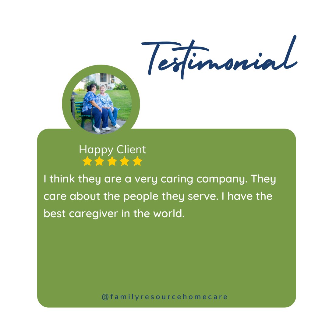 We love hearing from our clients! 💚 Thank you for your continued trust in our care and team.

#GratefulToServe #ClientLove #QualityHomeCare #FamilyResourceHomeCare